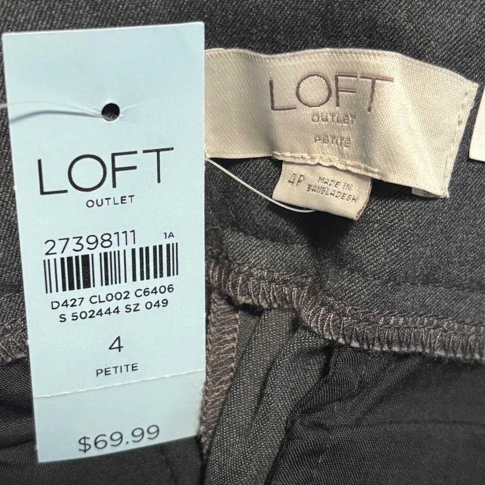 Loft Skinny Ankle Pants Gray Heather Slim Fit Petite 4P NEW 27398111‎